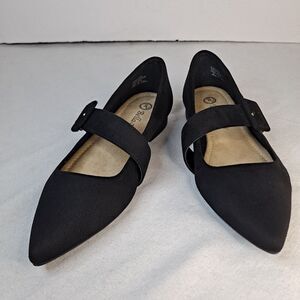 Bella Vita Virginia II Mary Jane Flats Women's Size 6.5M Faux Suede Black